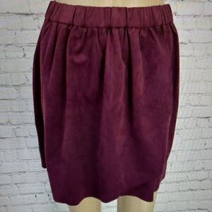 Women's Gathered Elastic Waist Skirt - Plum
